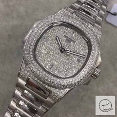 U1 Patek Philippe Nautilus 5711 Diamond Dial Diamond Bezel Stainless Steel Mechanical Automatic Movement Glass Back Steel Strap Men's Watch PU528532560