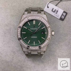 Audemars Piguet Royal Oak Offshore 41mm Automatic Green Dial Stainless Steel Case Glass Back Ap Men's Watch AU36583880