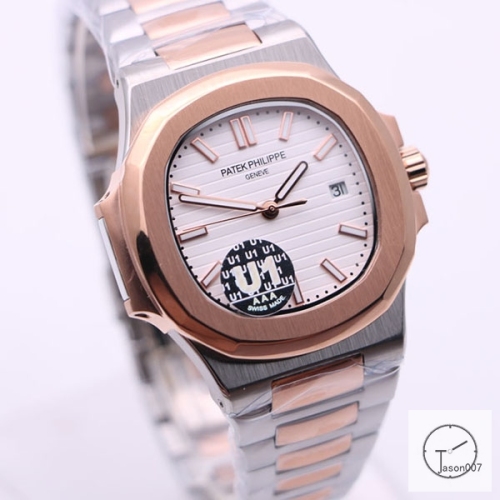 U1 Patek Philippe NAUTILUS Silver Dial Two Tone Rose Gold Stainless Steel Transparent Mechanical Automatic Movement Men's Watch PU32762740