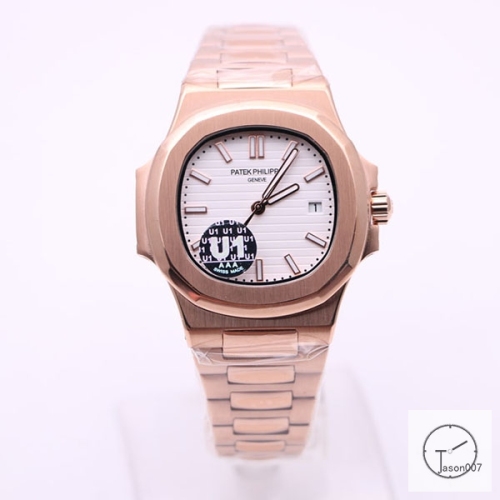 U1 Patek Philippe NAUTILUS Silver Dial Rose Gold Stainless Steel Transparent Mechanical Automatic Movement Men's Watch PU327623540