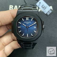 U1 Patek Philippe NAUTILUS 5711 Blue Dial PVD Black Case Stainless Steel Transparent Mechanical Automatic Movement Glass Back Men's Watch PU22844560