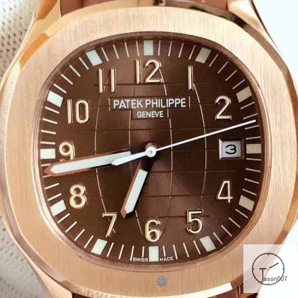 U1 Patek Philippe AQUANAUT 5167A Brown Dial Gold Case Stainless Steel Transparent Mechanical Automatic Movement Glass Back Rubber Strap Men's Watch PU228557560