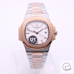 U1 Patek Philippe NAUTILUS Silver Dial Two Tone Rose Gold Stainless Steel Transparent Mechanical Automatic Movement Men's Watch PU32762740