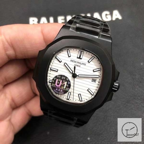 U1 Patek Philippe NAUTILUS 5711 Silver Dial PVD Black Case Stainless Steel Transparent Mechanical Automatic Movement Glass Back Men's Watch PU22855560