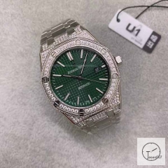 Audemars Piguet Royal Oak Offshore 41mm Automatic Green Dial Stainless Steel Case Glass Back Ap Men's Watch AU36583880