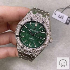 Audemars Piguet Royal Oak Offshore 41mm Automatic Green Dial Stainless Steel Case Glass Back Ap Men's Watch AU36583880