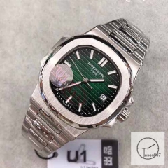 U1 Patek Philippe NAUTILUS 5711 Green Dial Stainless Steel Transparent bottom Mechanical Automatic Movement Glass Back Men's Watch PU22790560