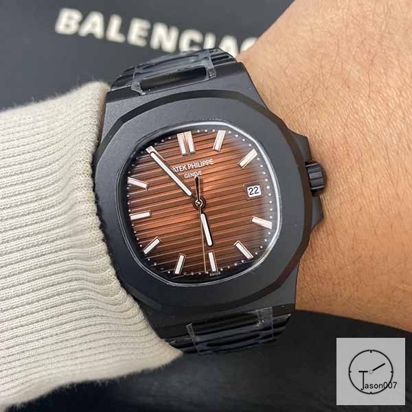U1 Patek Philippe NAUTILUS 5711 Brown Dial PVD Black Case Stainless Steel Transparent Mechanical Automatic Movement Glass Back Men's Watch PU22833560
