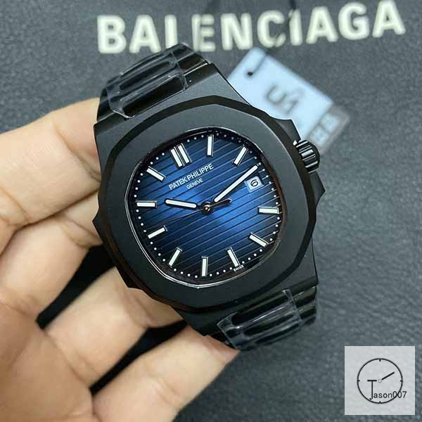 U1 Patek Philippe NAUTILUS 5711 Blue Dial PVD Black Case Stainless Steel Transparent Mechanical Automatic Movement Glass Back Men's Watch PU22844560