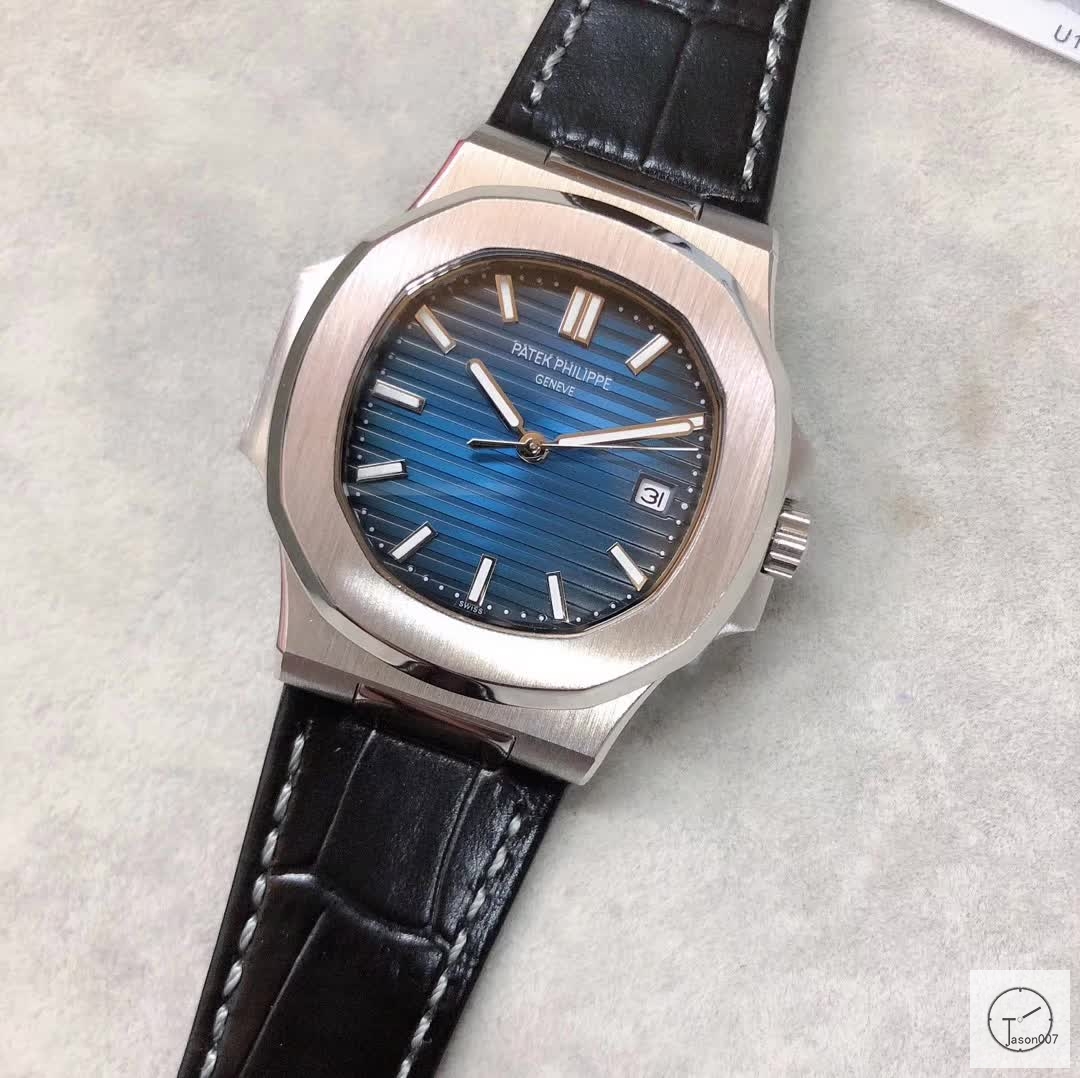 U1 Patek Philippe NAUTILUS 5711 Blue Dial Stainless Steel Transparent Mechanical Automatic Movement Glass Back Leather Strap Men's Watch PU22811560