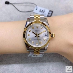 U1 Factory Rolex Datejust Fluted Bezel Silver Diamond Dial Two Tone Jubilee 31MM Ladies Size Jubilee 126331 Automatic Movement Stainless Steel Womens Watches AU2197572760