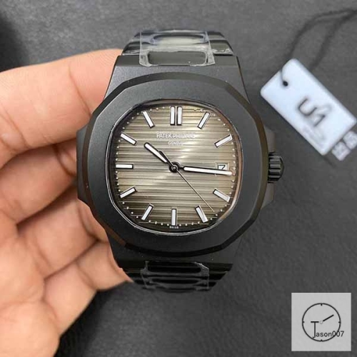 U1 Patek Philippe NAUTILUS 5711 Gray Dial PVD Black Case Stainless Steel Transparent Mechanical Automatic Movement Glass Back Men's Watch PU22834560