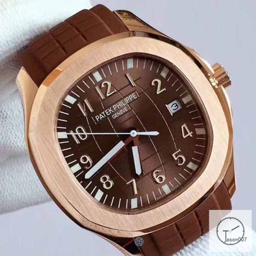U1 Patek Philippe AQUANAUT 5167A Brown Dial Gold Case Stainless Steel Transparent Mechanical Automatic Movement Glass Back Rubber Strap Men's Watch PU228557560