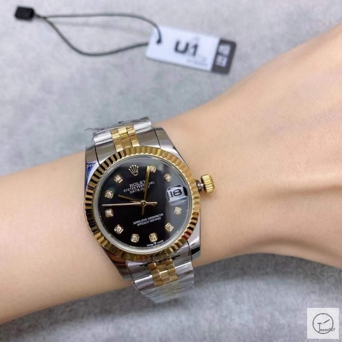 U1 Factory Rolex Datejust Fluted Bezel Dark Black Diamond Dial Two Tone Jubilee 31MM Ladies Size Jubilee 126331 Automatic Movement Stainless Steel Womens Watches AU2197570760