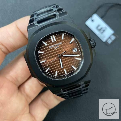 U1 Patek Philippe NAUTILUS 5711 Brown Dial PVD Black Case Stainless Steel Transparent Mechanical Automatic Movement Glass Back Men's Watch PU22833560