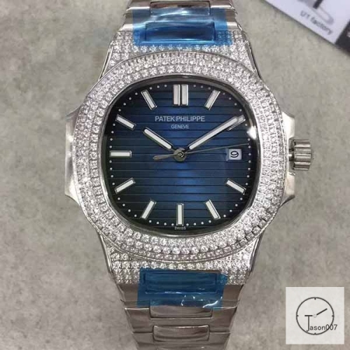 U1 Patek Philippe Nautilus 5711 Blue Dial Diamond Bezel Stainless Steel Mechanical Automatic Movement Glass Back Steel Strap Men's Watch PU528432560