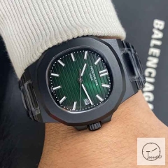 U1 Patek Philippe NAUTILUS 5711 Green Dial PVD Black Case Stainless Steel Transparent Mechanical Automatic Movement Glass Back Men's Watch PU22823560
