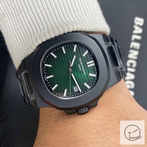 U1 Patek Philippe NAUTILUS 5711 Green Dial PVD Black Case Stainless Steel Transparent Mechanical Automatic Movement Glass Back Men's Watch PU22823560