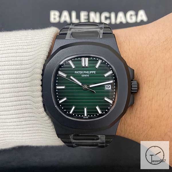 U1 Patek Philippe NAUTILUS 5711 Green Dial PVD Black Case Stainless Steel Transparent Mechanical Automatic Movement Glass Back Men's Watch PU22823560