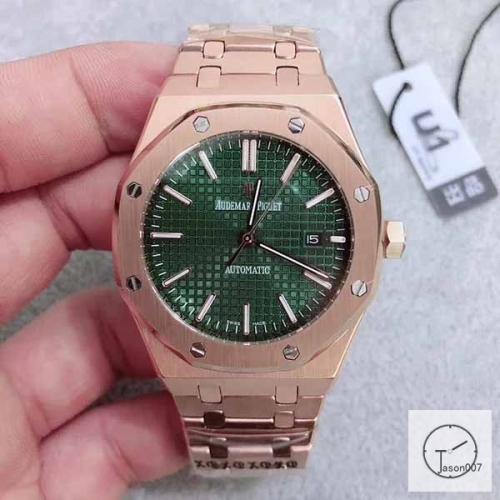 Audemars Piguet Royal Oak Green Dial Rose Gold Automatic Movement Glass Back Stainless Steel Mens Watch AU3596920