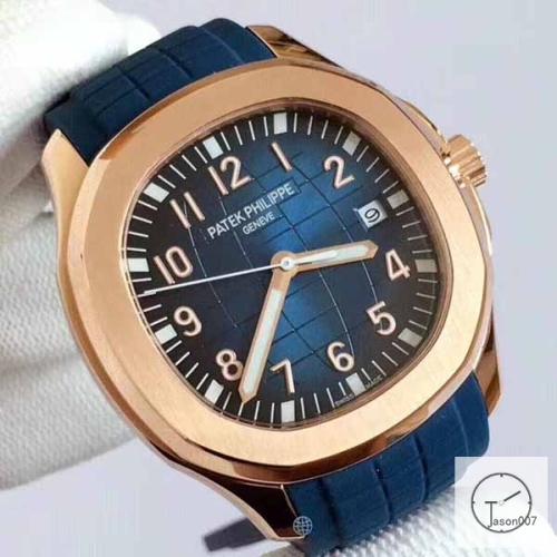 U1 Patek Philippe AQUANAUT 5167A Blue Dial Gold Case Stainless Steel Transparent bottom cover 40mm Brown Dial Mechanical Automatic Movement Glass Back Rubber Strap Men's Watch PU228567560