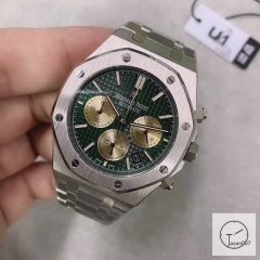 Audermars Piguet Royal Oak 41MM Quartz Chronograph Green Dial Mens Watch AU35633485800