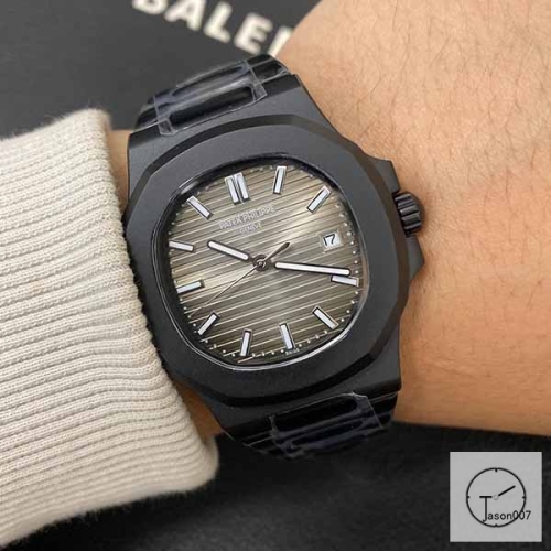 U1 Patek Philippe NAUTILUS 5711 Gray Dial PVD Black Case Stainless Steel Transparent Mechanical Automatic Movement Glass Back Men's Watch PU22834560