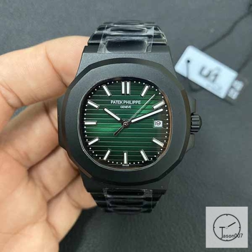 U1 Patek Philippe NAUTILUS 5711 Green Dial PVD Black Case Stainless Steel Transparent Mechanical Automatic Movement Glass Back Men's Watch PU22823560