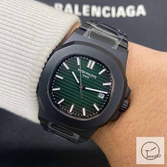 U1 Patek Philippe NAUTILUS 5711 Green Dial PVD Black Case Stainless Steel Transparent Mechanical Automatic Movement Glass Back Men's Watch PU22823560