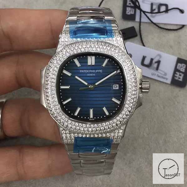 U1 Patek Philippe Nautilus 5711 Blue Dial Diamond Bezel Stainless Steel Mechanical Automatic Movement Glass Back Steel Strap Men's Watch PU528432560