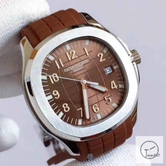 U1 Patek Philippe Aquanaut 5167A Brown Dial Stainless Steel Transparent Mechanical Automatic Movement Glass Back Rubber Strap Men's Watch PU228588560