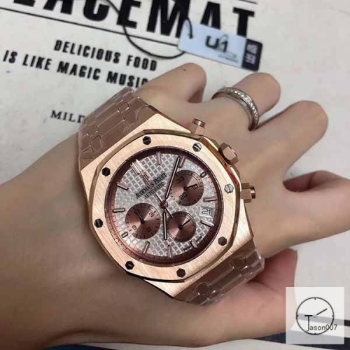 Audermars Piguet Royal Oak 41MM Quartz Chronograph Green Dial Rose Gold Case Mens Watch AU35645485800