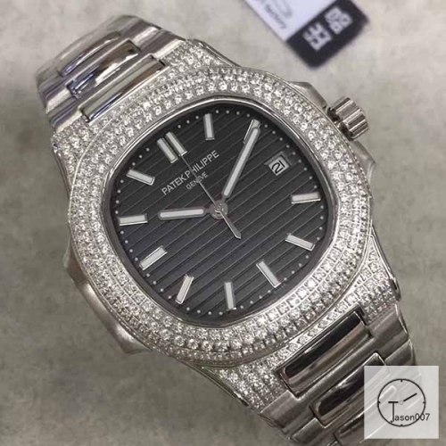 U1 Patek Philippe Nautilus 5711 Black Dial Diamond Bezel Stainless Steel Mechanical Automatic Movement Glass Back Steel Strap Men's Watch PU528402560