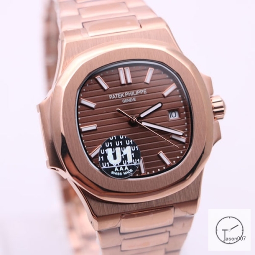U1 Patek Philippe NAUTILUS Rose Gold Stainless Steel Transparent Mechanical Automatic Movement Men's Watch PU327622540