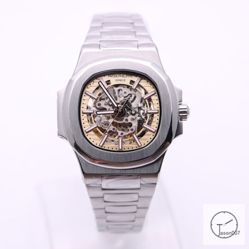 U1 Patek Philippe Skeleton Petite Tapisserie Dial Stainless Steel Transparent Mechanical Automatic Movement Glass Back Men's Watch PU22840590