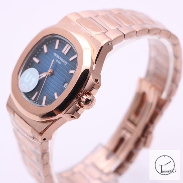 U1 Patek Philippe NAUTILUS Blue Dial Rose Gold Stainless Steel Transparent Mechanical Automatic Movement Men's Watch PU327625540