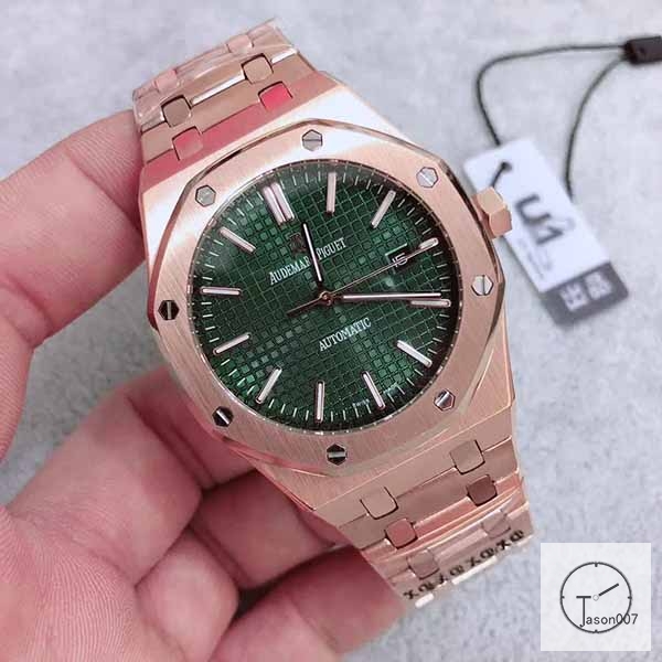 Audemars Piguet Royal Oak Green Dial Rose Gold Automatic Movement Glass Back Stainless Steel Mens Watch AU3596920