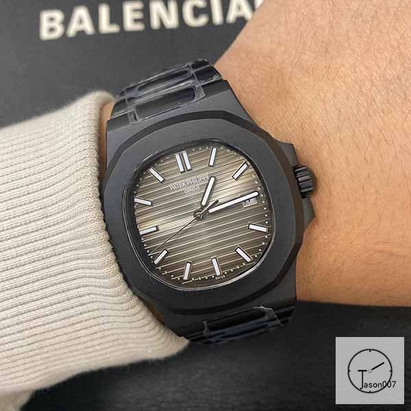 U1 Patek Philippe NAUTILUS 5711 Gray Dial PVD Black Case Stainless Steel Transparent Mechanical Automatic Movement Glass Back Men's Watch PU22834560