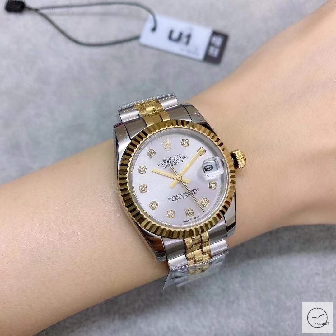 U1 Factory Rolex Datejust Fluted Bezel Silver Diamond Dial Two Tone Jubilee 31MM Ladies Size Jubilee 126331 Automatic Movement Stainless Steel Womens Watches AU2197572760