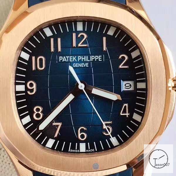 U1 Patek Philippe AQUANAUT 5167A Blue Dial Gold Case Stainless Steel Transparent bottom cover 40mm Brown Dial Mechanical Automatic Movement Glass Back Rubber Strap Men's Watch PU228567560