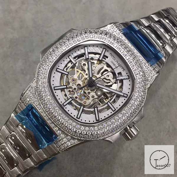 U1 Patek Philippe Nautilus Skeleton White Dial Diamond Bezel Stainless Steel Mechanical Automatic Movement Glass Back Steel Strap Men's Watch PU528391560