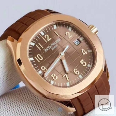 U1 Patek Philippe AQUANAUT 5167A Brown Dial Gold Case Stainless Steel Transparent Mechanical Automatic Movement Glass Back Rubber Strap Men's Watch PU228557560