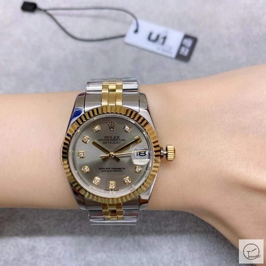 U1 Factory Rolex Datejust Fluted Bezel Dark Gray Diamond Dial Two Tone Jubilee 31MM Ladies Size Jubilee 126331 Automatic Movement Stainless Steel Womens Watches AU2197571760
