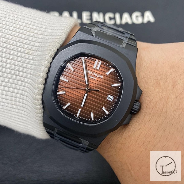 U1 Patek Philippe NAUTILUS 5711 Brown Dial PVD Black Case Stainless Steel Transparent Mechanical Automatic Movement Glass Back Men's Watch PU22833560