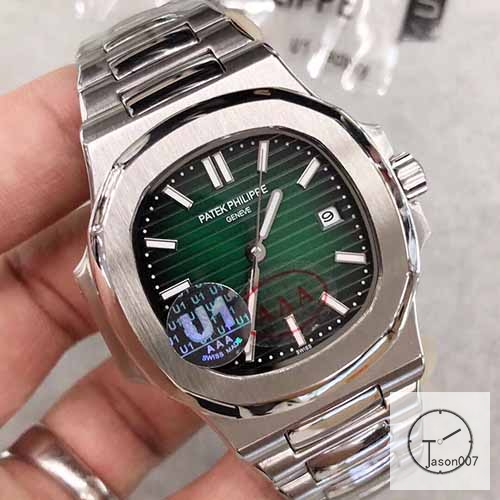 U1 Patek Philippe NAUTILUS 5711 Green Dial Stainless Steel Transparent bottom Mechanical Automatic Movement Glass Back Men's Watch PU22790560