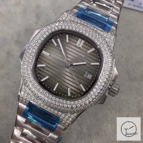 U1 Patek Philippe Nautilus 5711 Grey Dial Diamond Bezel Stainless Steel Mechanical Automatic Movement Glass Back Steel Strap Men's Watch PU528412560