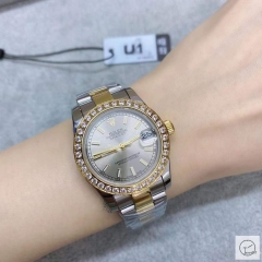 U1 Factory Rolex Datejust Gray Dial Diamond Bezel Two Tone Jubilee 31MM Ladies Size Oyster Automatic Movement Stainless Steel Womens Watches AU2197681780