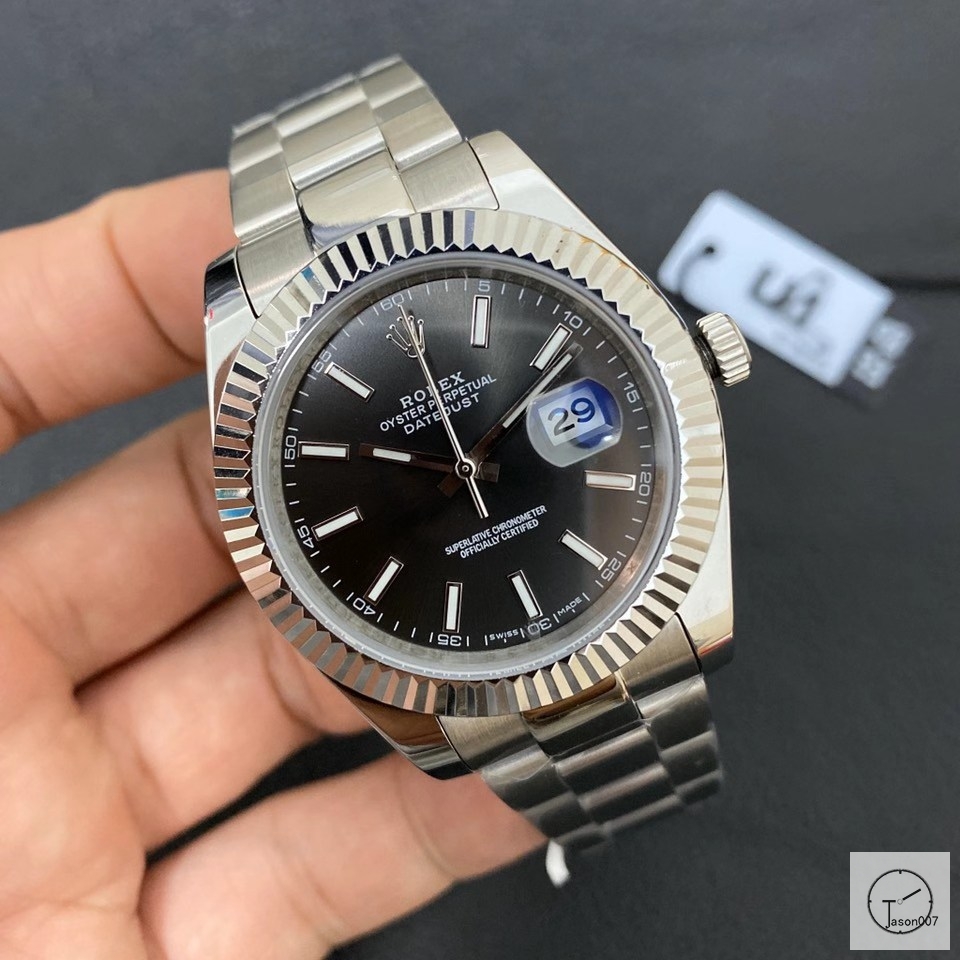 U1 Factory Rolex Oyster Perpetual Datejust 41MM Black Dial Automatic Stainless Steel Mens Watch AJL2150189756920