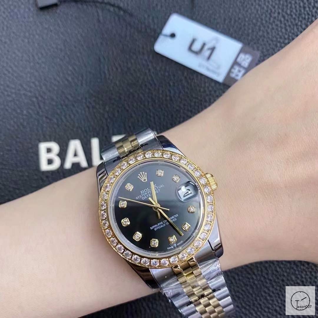 U1 Factory Rolex Datejust Black Diamond Dial Diamond Bezel Two Tone Jubilee 31MM Ladies Size Jubilee 126331 Automatic Movement Stainless Steel Womens Watches AU2197578780