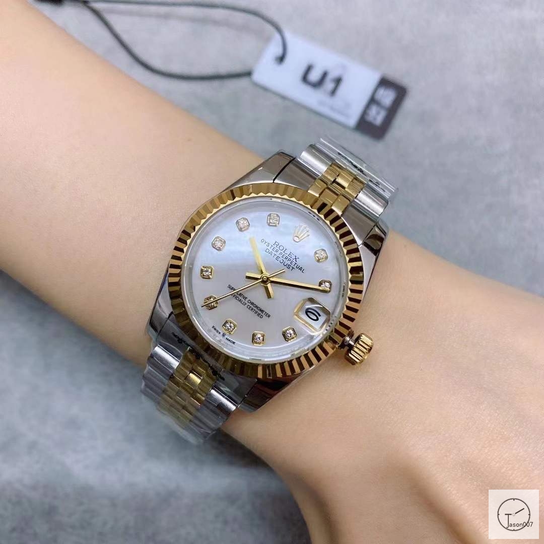 U1 Factory Rolex Datejust Fluted Bezel Shell Diamond Dial Two Tone Jubilee 31MM Ladies Size Jubilee 126331 Automatic Movement Stainless Steel Womens Watches AU2197676760